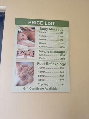 Very reasonable for an amazing massage.