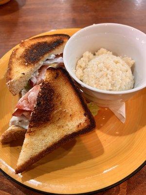 Turkey blt with grits. Grits were amazing!