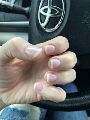 French tip dip nails