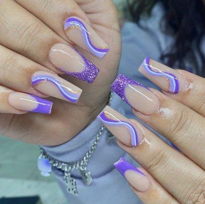 Purple birthday nails