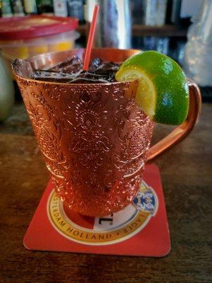 The cutest copper mug for a delicious Dark and Stormy