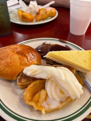 Apple strudel with ice cream, chocolate pudding and more desserts