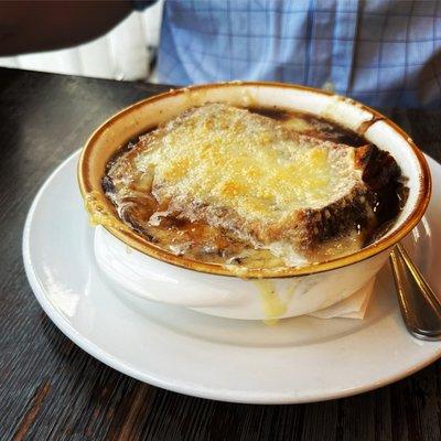 Prime rib French onion soup