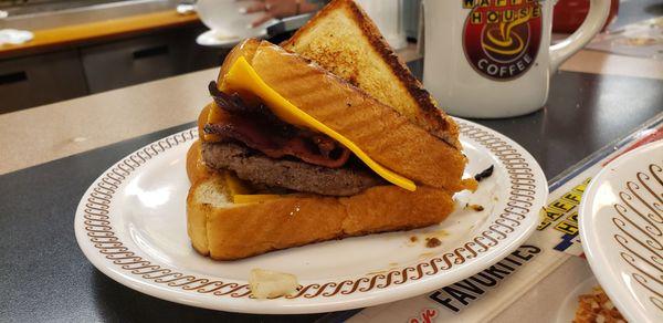 Texas bacon patty melt.