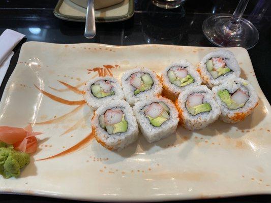 California roll, great flavor, fresh made