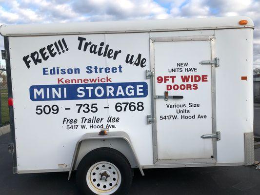 Free cargo trailers for our customers to use!