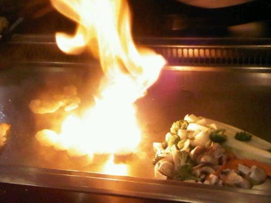 sizzling Hibachi cooking