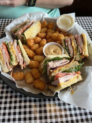 Turkey club with tater tots