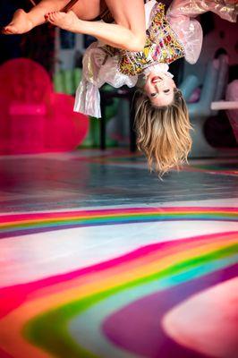 Aerialist Jen Martin at Rainbow Bathhouse in Sedona