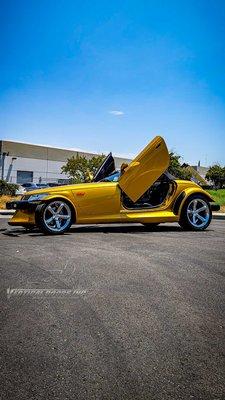 Plymouth - Chrysler Prowler 1997-2002 Lambo Door Conversion Kit by Vertical Doors Inc., manufactured and installed by Vertical Doors, Inc. 7