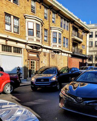 If you are not able to parallel park, do not park in the middle of the road to run in for your takeout order.