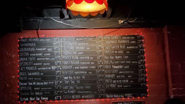 Beer list - Sept. 2024