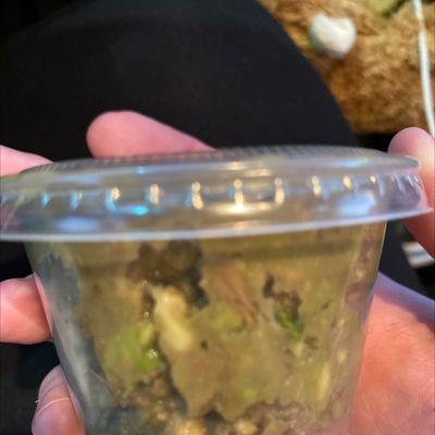 Guac is brown!! I asked for a refund and they wouldn't refund it because 'it's not like it's not available.'