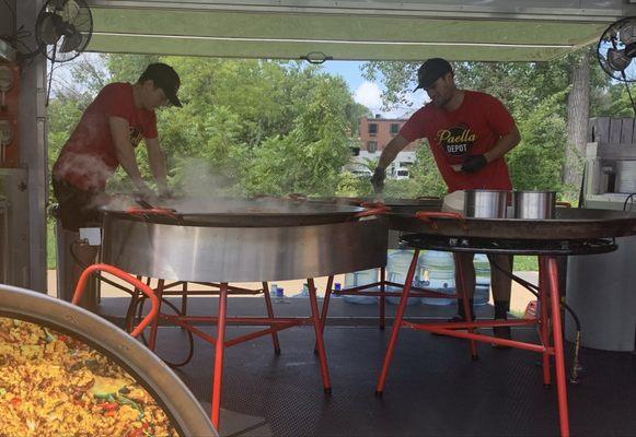 Cooking paella