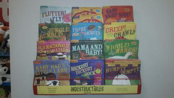 The only books that can withstand chewing, ripping, throwing, dunking and so on. Great for babies.