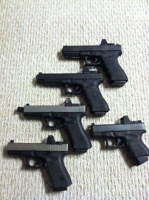 RMR'd Glocks can take pistol shooting to new level. These were done by my friend Gabe Suarez of Suarez International.