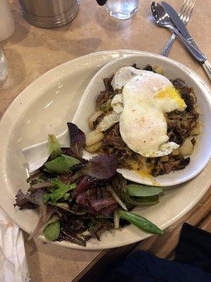 Steak skillet with greens