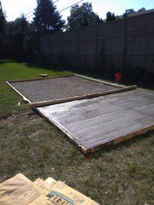 this is a concrete pad I did for a guy in Columbus Ohio it was for a shed to be put on