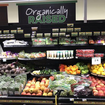 A surprisingly large choice of organic produce.