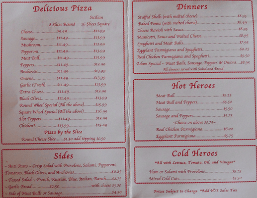 Menu (2 of 2).