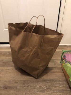 This is the wrinkled up brown paper bag that the Edible Arrangement came in.