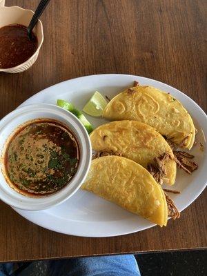 Birria Tacos. These were fantastic. Definitely my favorite restaurant for Mexican food.