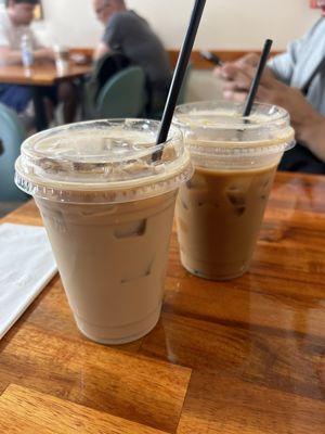 Iced Honey Almond Latte and Iced Americano