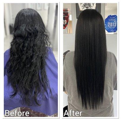 All natural keratin treatment Magic Sleek. Keep it straight longer with our team of experts who are skilled and really know keratin straight