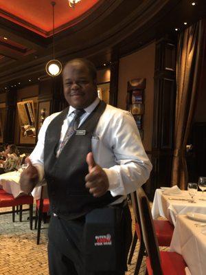 Our wonderful server associate! Handsome and professional.