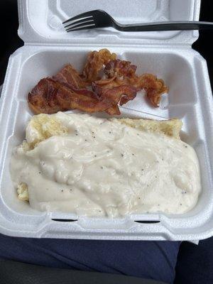 Gravy Biscuit with Bacon