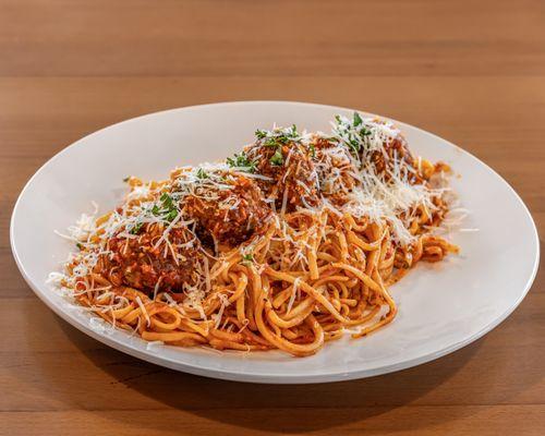 Spaghetti & Homemade Meatballs Gravy