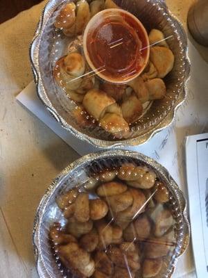 Garlic knots & cinnamon knots.