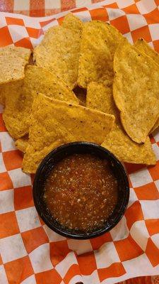 Complimentary chips and salsa