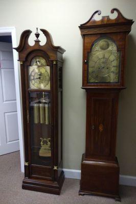 Two grandfather clocks