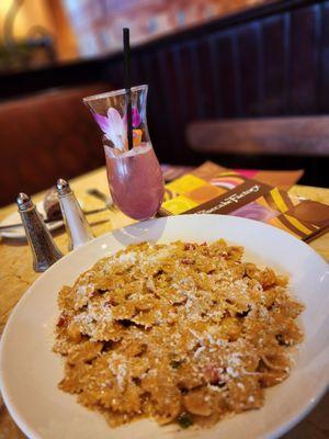 Louisiana chicken pasta and paradise punch