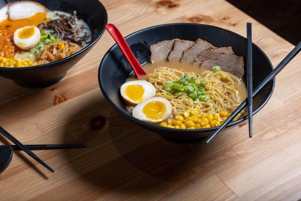 The umami bomb ramen and the shoyu ramen