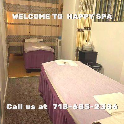 Comfortable, clean and quiet rooms for singles and couples massages.