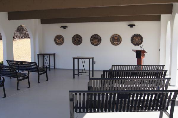 Committal Shelter at the CA Central Coast Veterans Cemetery.  A perfect venue for a small to medium gathering.