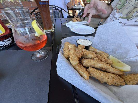 Fried walleye sticks