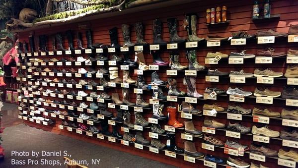 A small section of their shoe, boot, sneaker etc... display.