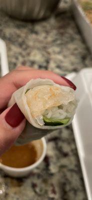 RAW Shrimp in my spring rolls