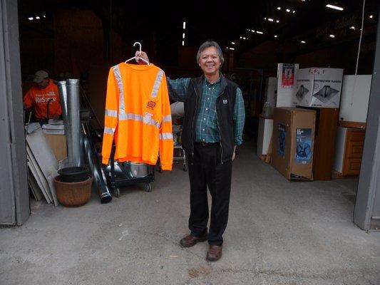 High Visibility Orange Safety Jerseys with Plenty of Reflective bands retail on Amazon for $18 each !!!