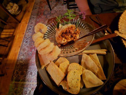 Maine seafood dip (apologies were made for the larger, non-gulf of Maine shrimp).