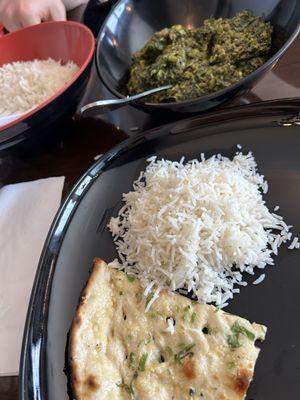 Garlic Naan, Basmati Rice