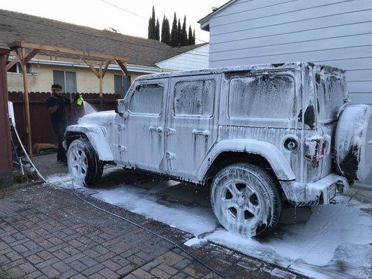 Got my Wrangler washed after hitting the trails in Moab.