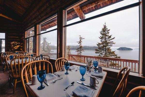 Timbers Restaurant at Salmon Falls Resort - oceanfront views