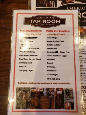 beer menu