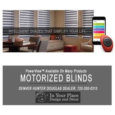 Motorized blinds Denver. Motorized Hunter Douglas window coverings are designed for guaranteed operation and precise control.