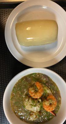 Okra and Pounded Yam