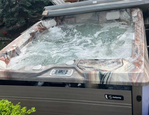 Our new saltwater hot tub-